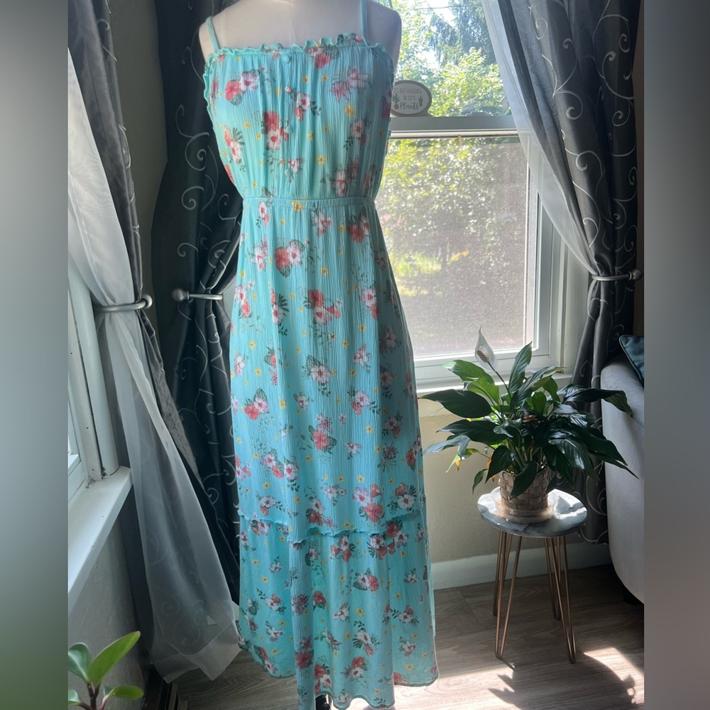 Floral Blue Maxi Dress